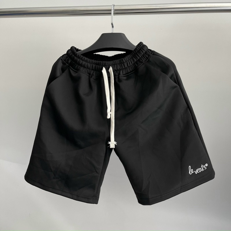 Quần Short Thun Unisex LEVE màu ĐEN  Nam nữ unisex  Quần thun ngố lưng chun Jaystoree