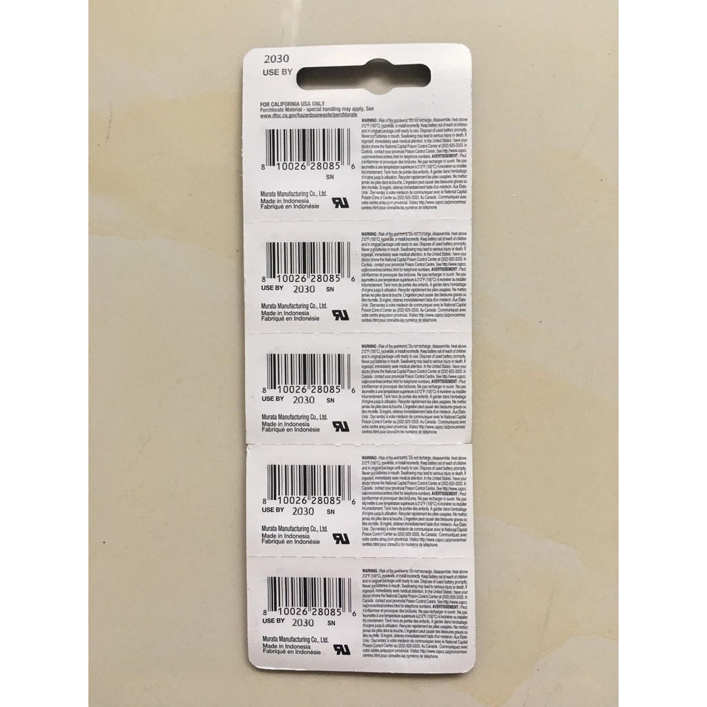 Vỉ 1 viên pin Sony CR2032 2032 Lithium 3V Nhật bản