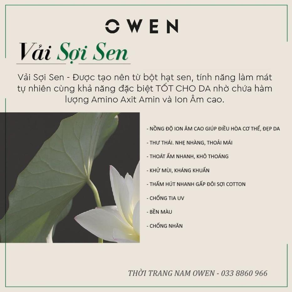 Sale Chính Hãng OWEN - Áo sơ mi dài tay Owen regular fit chất sợi sen ca rô màu xanh AR 91494 hot 🌺 neww * ! %