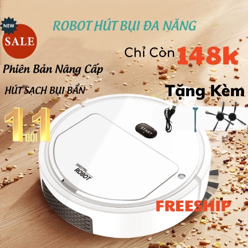 ✢◕Robot Hút Bụi Tự Động, Lau Dọn Nhà, Hút Mạnh, Tính Năng Thông Minh Mila Store