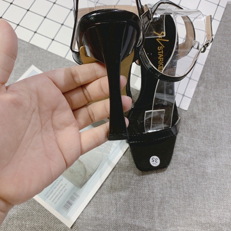 Sandal cao gót quai mảnh gót nhọn mới kiểu dáng công sở cực tôn dáng hàng vnxk ảnh thật