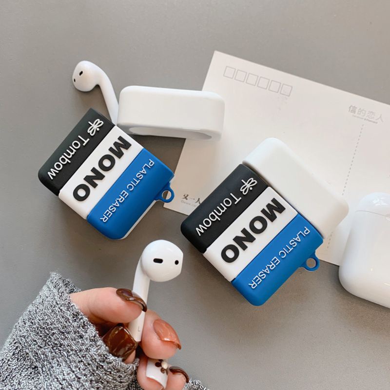 Vỏ Bọc Bảo Vệ Hộp Sạc Tai Nghe Air Pods Hình Cục Tẩy Độc Đáo