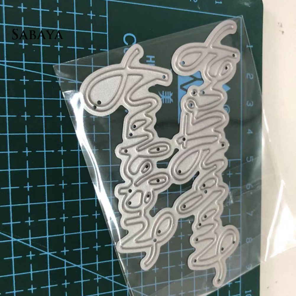 Khuôn cắt giấy bằng kim loại hình chữ Happy Birthday trang trí sổ lưu niệm