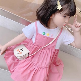 Bộ váy bé gái yếm 2 dây cotton phối đũi