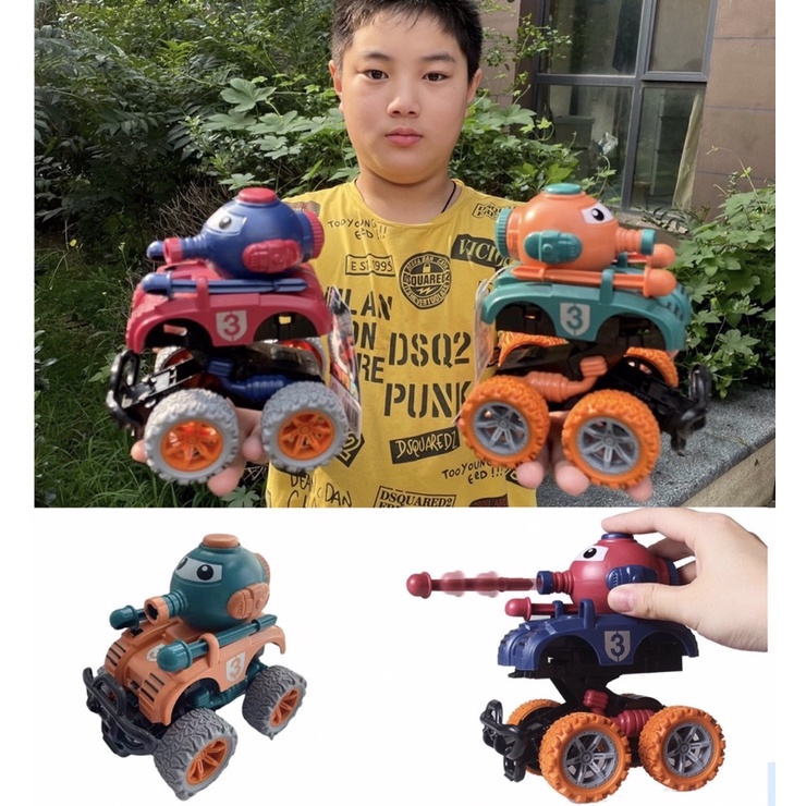 Xe ô tô đồ chơi địa hình chạy đà xe tăng quái xế biến hình cho bé nhựa ABS bền bỉ