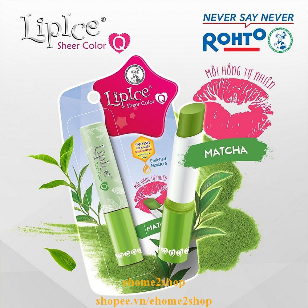 Son Dưỡng 2.4g Matcha Lipice Sheer Color Q shopee.vn/ehome2shop.