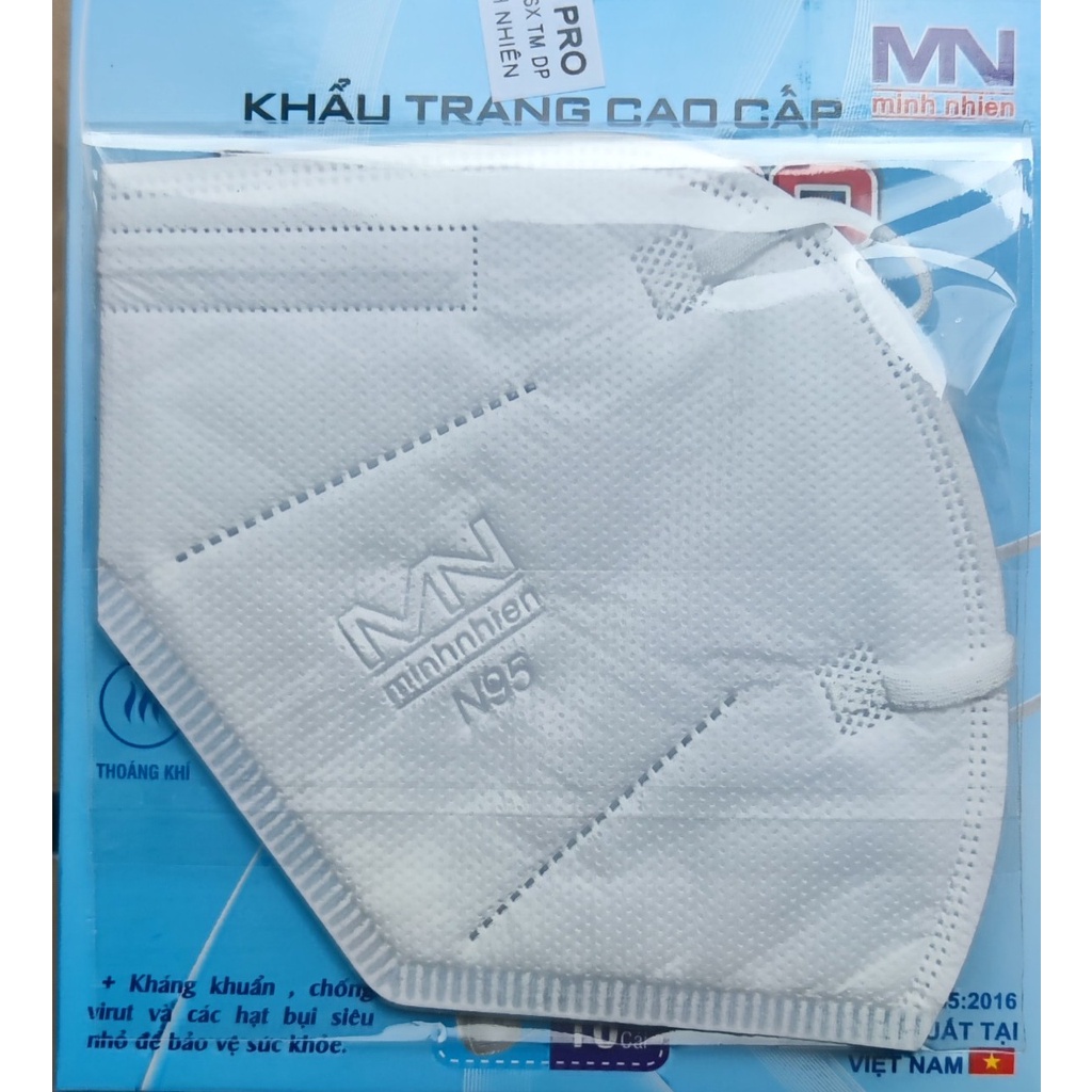 Khẩu trang N95 chính hãng minipro [ 01 chiếc ]   6 lớp kháng khuẩn, khẩu trang y tế - soleilshop