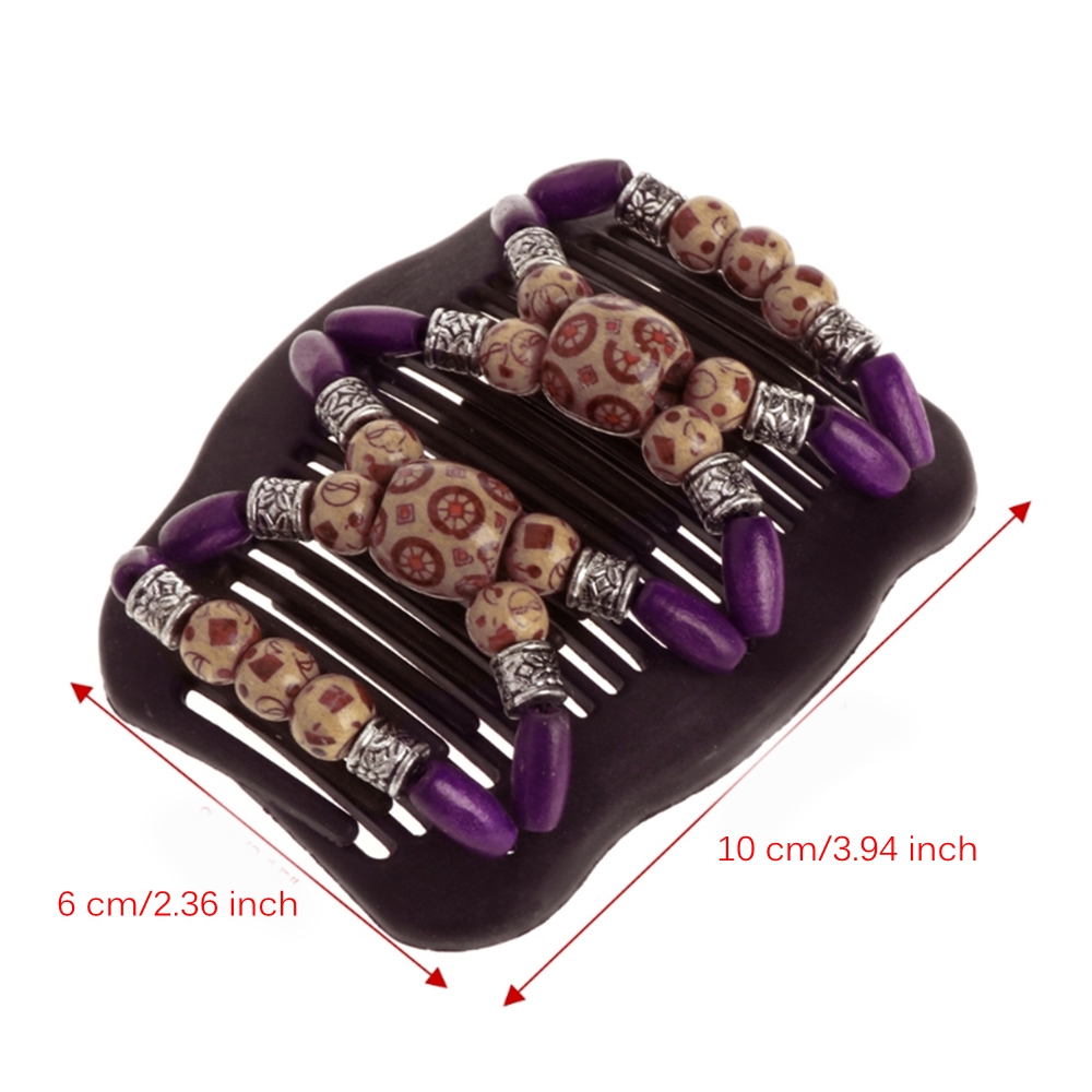 Lược kẹp búi tóc phối hạt gỗ xinh xắn dành cho nữ