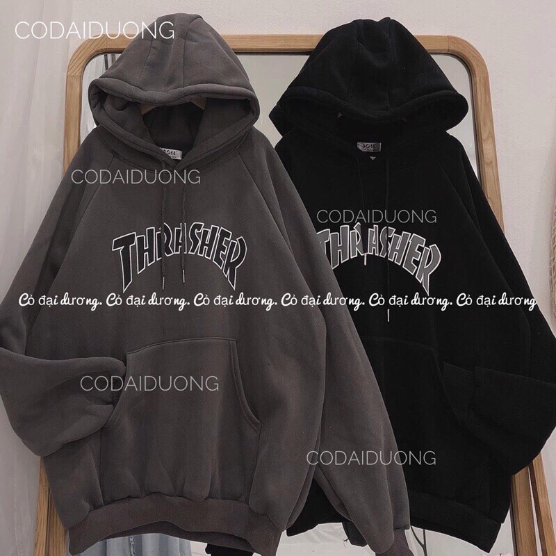 Hoodies nỉ mũ THRATHER - nỉ bông ulzzang nhiều màu(kèm ảnh thật) | BigBuy360 - bigbuy360.vn