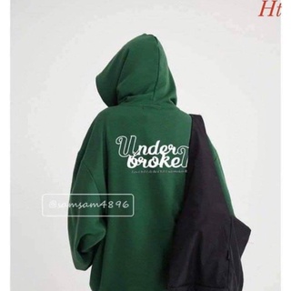 Áo hoodie nỉ xanh lá đậm Under Ht