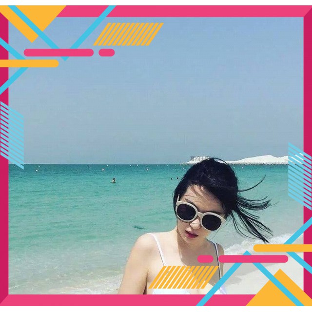 Kính mát v tròn màu trắng siêu hot - kính đi biển hè 2019 Kính Thời Trang 2019+