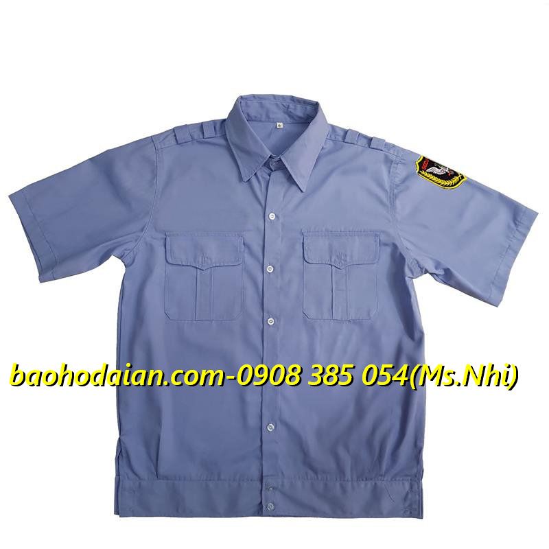 Áo bảo vệ vải si nẹp bo gấu kèm logo vai- Hình thật