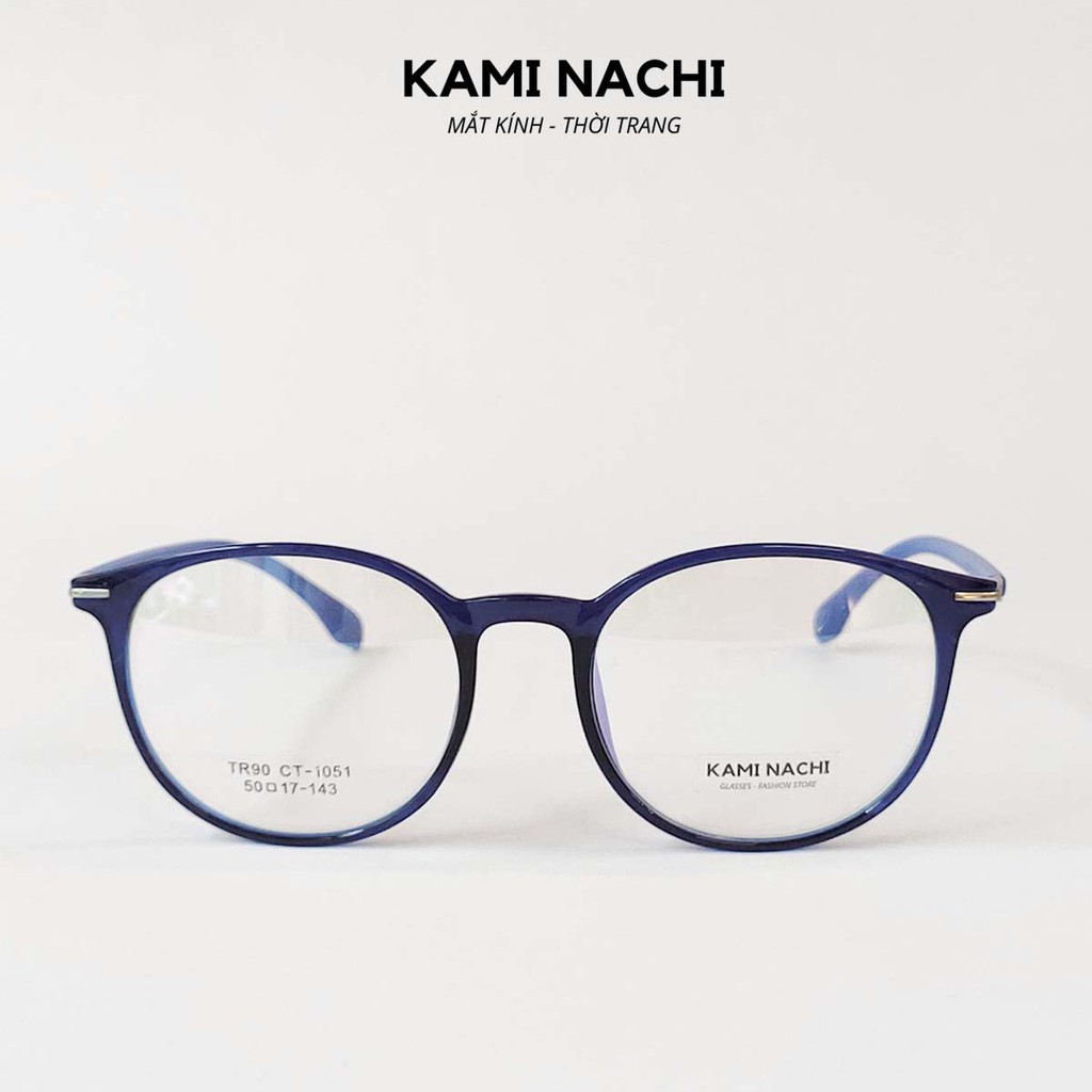 Gọng kính [CÓ THỂ LẮP TRÒNG CẬN] thời trang nam nữ KAMI NACHI dáng tròn phong cách đơn giản TR90.2019T | BigBuy360 - bigbuy360.vn