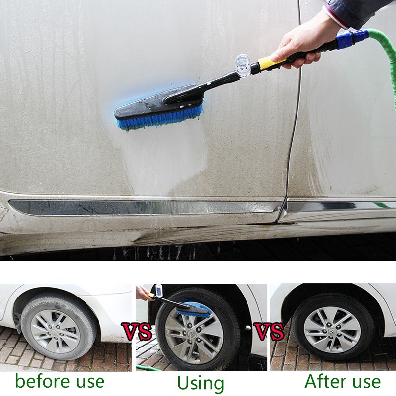 Bàn chải rửa xe Công cụ làm sạch phun nước Lông mềm Lông mềm Cán dài