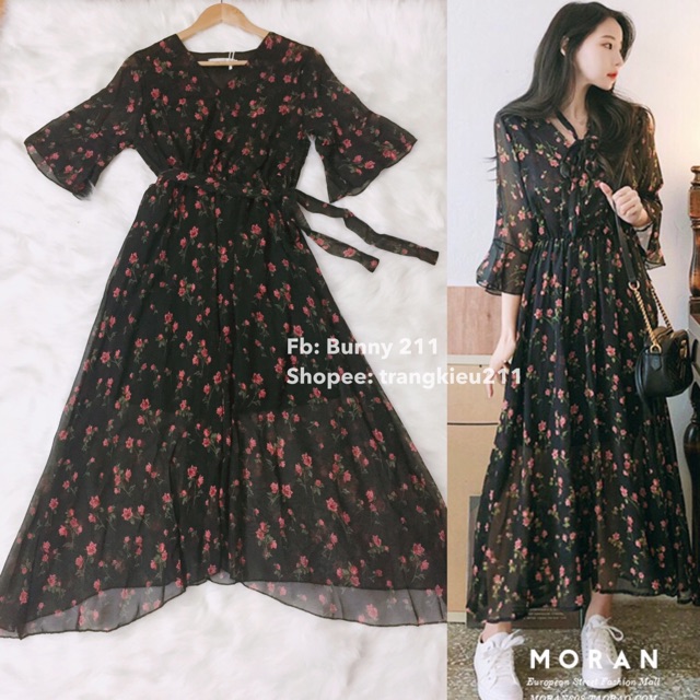 ĐẦM VOAN HOA NHÍ DÁNG DÀI LOẠI ĐẸP | BigBuy360 - bigbuy360.vn