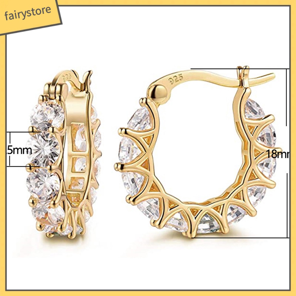 Bông tai hình tròn siêu nhẹ phong cách Pháp thời trang cho nữ