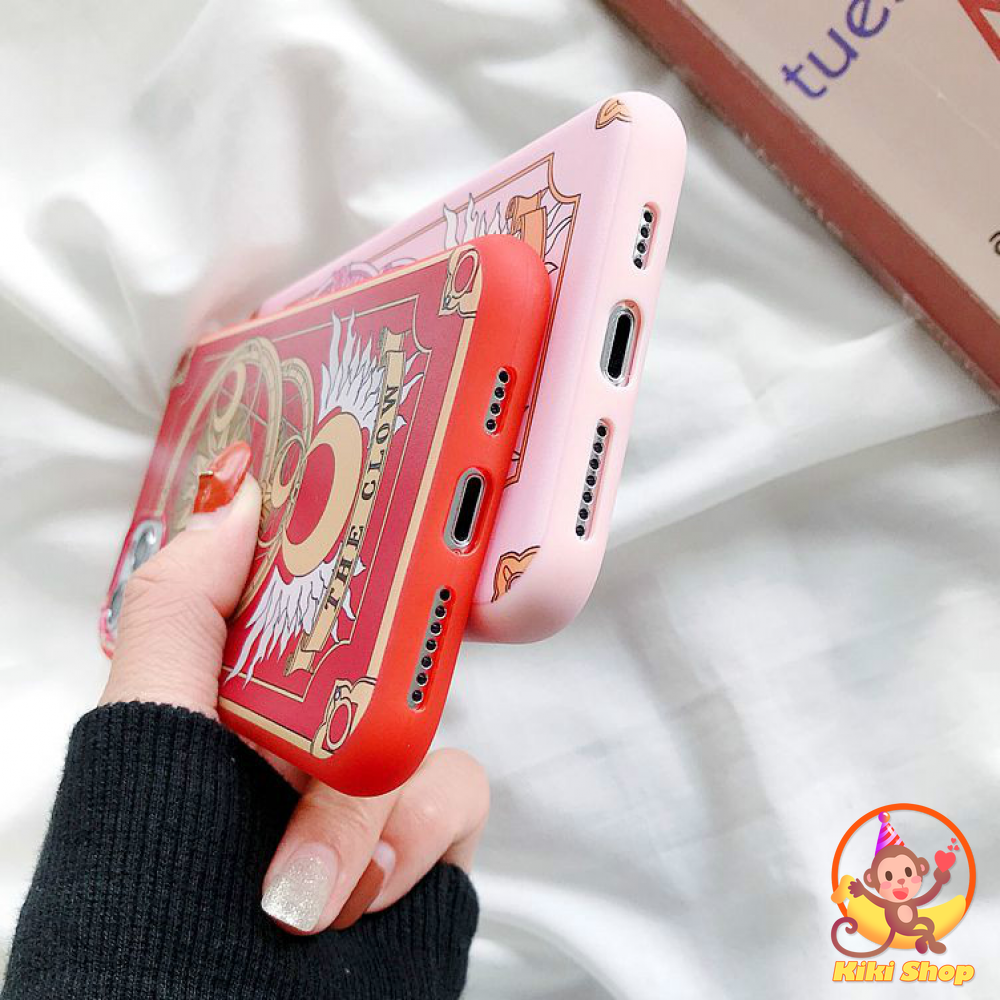 Ốp điện thoại tpu mềm chống rơi hình thủ lĩnh thẻ bài Sakura cho iPhone 12 11 Pro Max X Xs Max XR 8 7 Plus