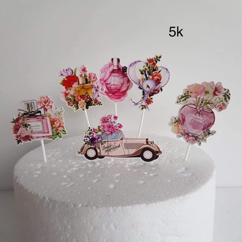 [Freeship] Combo 5 Set Cắm Giấy Trang Tri Bánh Kem