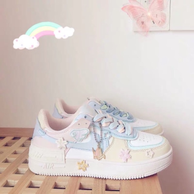 Giày Sneaker nữ Air Sticker phong cách thời trang thể thao mẫu mới Hot trend 2021, giày nữ đi học giá rẻ