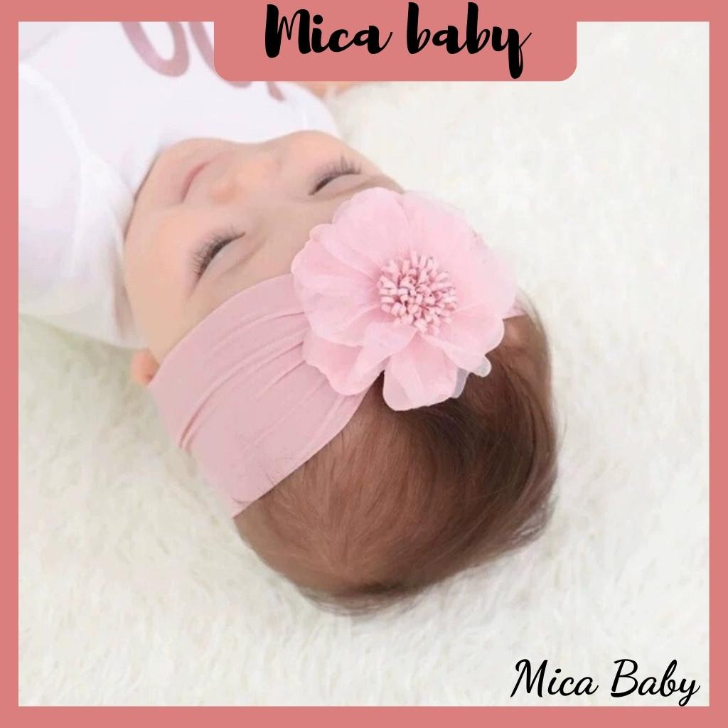 Băng đô nơ hoa bản to dễ thương cho bé Mica baby BD17