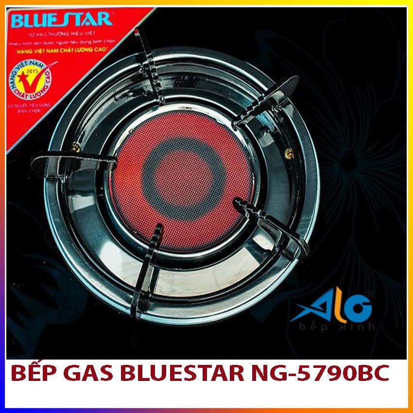 Bếp gas hồng ngoại Bluestar NG-5790BC - 2 vòng lửa - có đầu hâm - Alo Bếp xinh