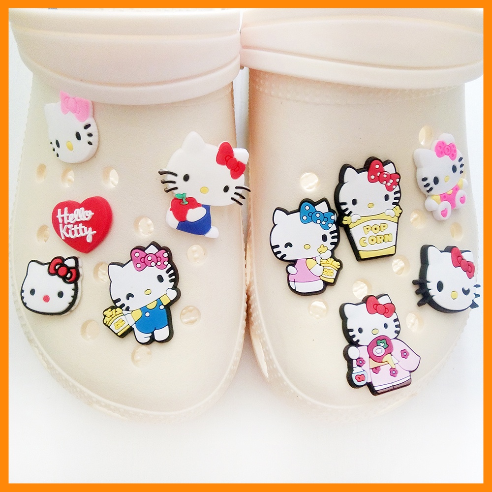 Phụ Kiện Trang Trí Giày Crocs Hình Mèo kitty Xinh Xắn