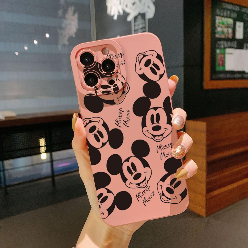 Ốp Điện Thoại Viền Vuông In Hình Mickey Ngộ Nghĩnh Cho Samsung Galaxy S22 Plus Note 20 Ultra S21 FE S20