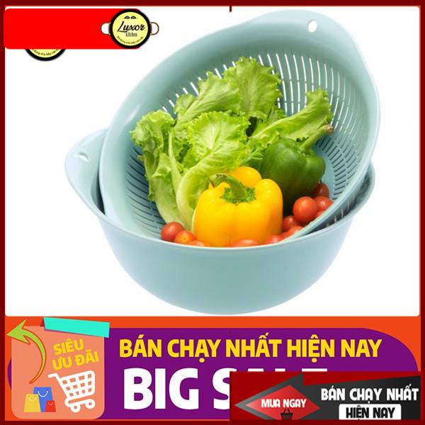 [HĐ 300k giảm 70k ship][HT giao Hoả Tốc]  Bộ thau và rổ cao cấp nhựa nguyên sinh kháng khuẩn Yoko 23 cm - 30 cm