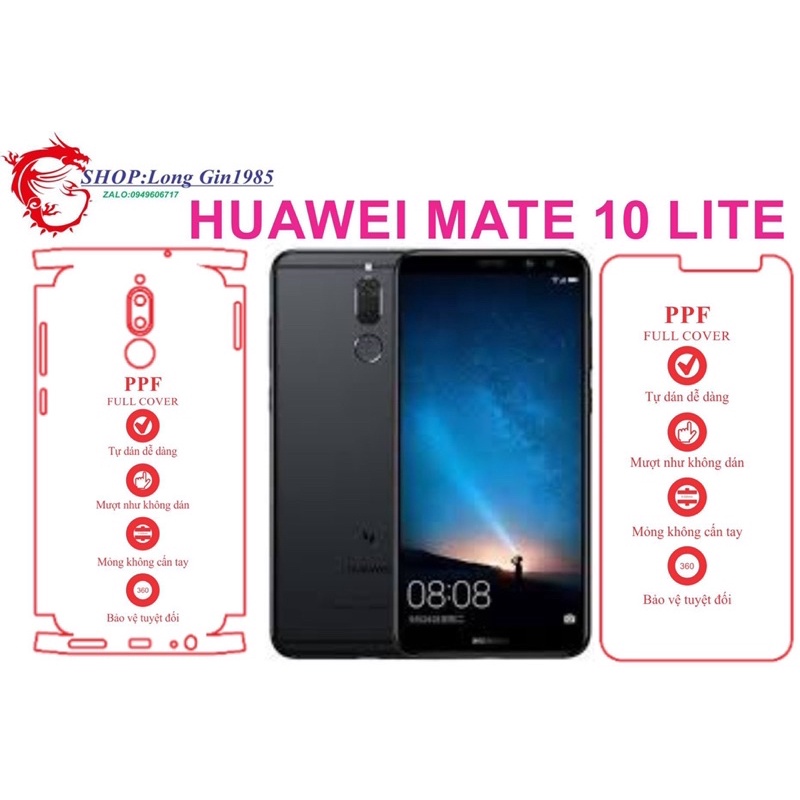 Huawei Mate 10 Lite  miếng dán trong Ppf mặt sau và mặt trước chống va đập chống trầy xước