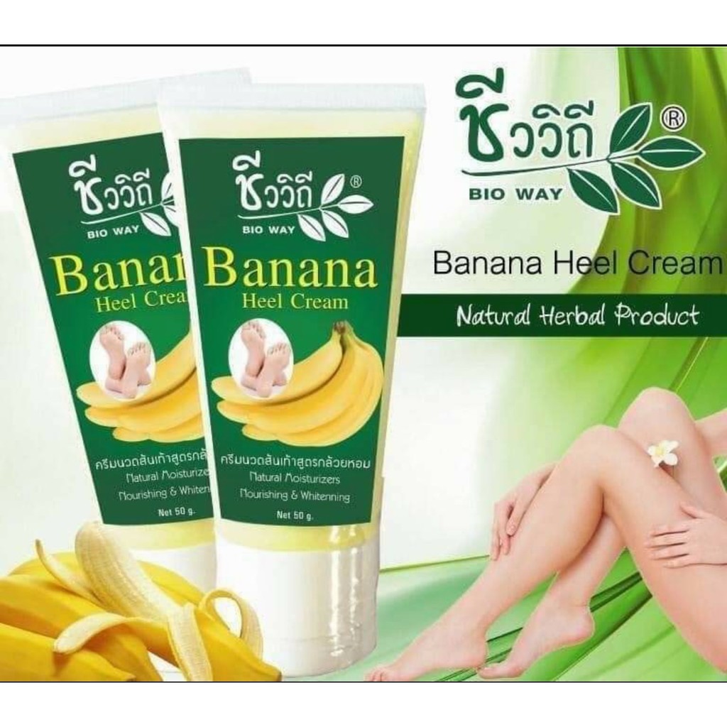 01 Tuýp Kem Chuối BIO WAY Banana Heel Nứt Gót Chân 50gram Thái Lan