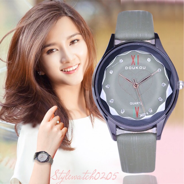 [NEW ARRIVAL] Đồng hồ nữ Doukou chính hãng mặt vát 3d dây da sọc mẫu mới hot | BigBuy360 - bigbuy360.vn
