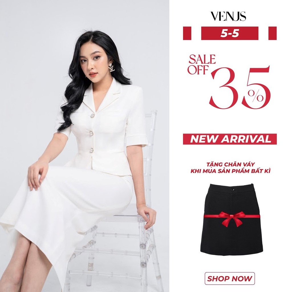 Set Vest nữ ngắn tay thời trang công sở VENUS