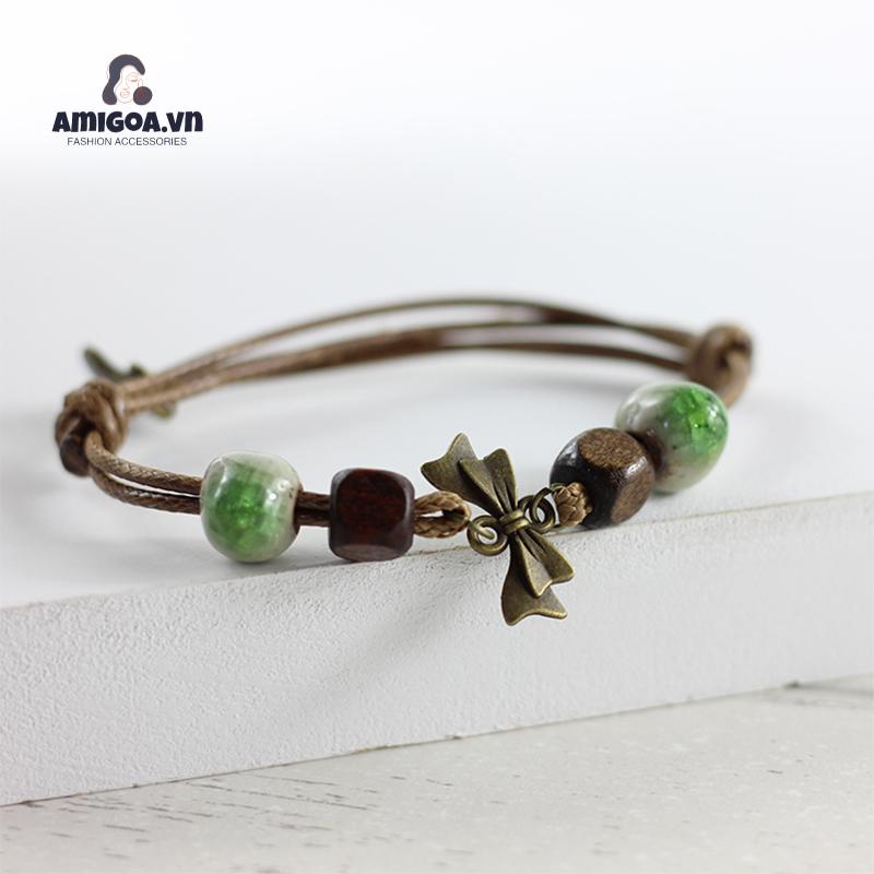 ✨✨Vòng Tay Phối Hạt Gốm Sứ Phong Cách Vintage Thời Trang