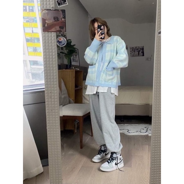 Áo len caro xanh baby