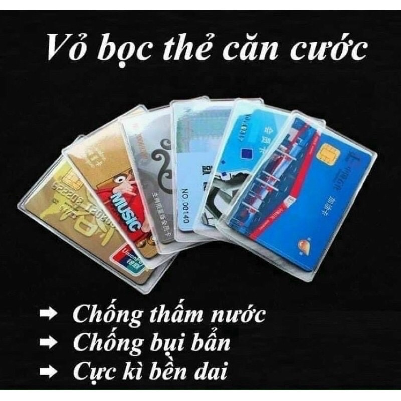 Vỏ nhựa bọc thẻ căn cước trong suốt, Bao nhựa bọc thẻ atm, card víit, bằng lái xe