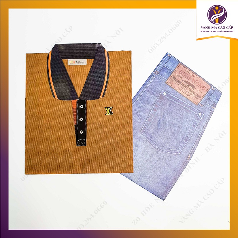 Bộ Áo Phông Áo Polo Quần Bò Nam Mùa Hè Vàng Mã loại đẹp - VM74