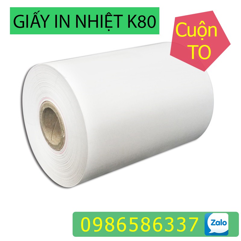 ⭐Combo 20⭐ cuộn giấy in nhiệt K80 (khổ 80mm) loại lớn, giay hoá đơn loại 125gr iZamo