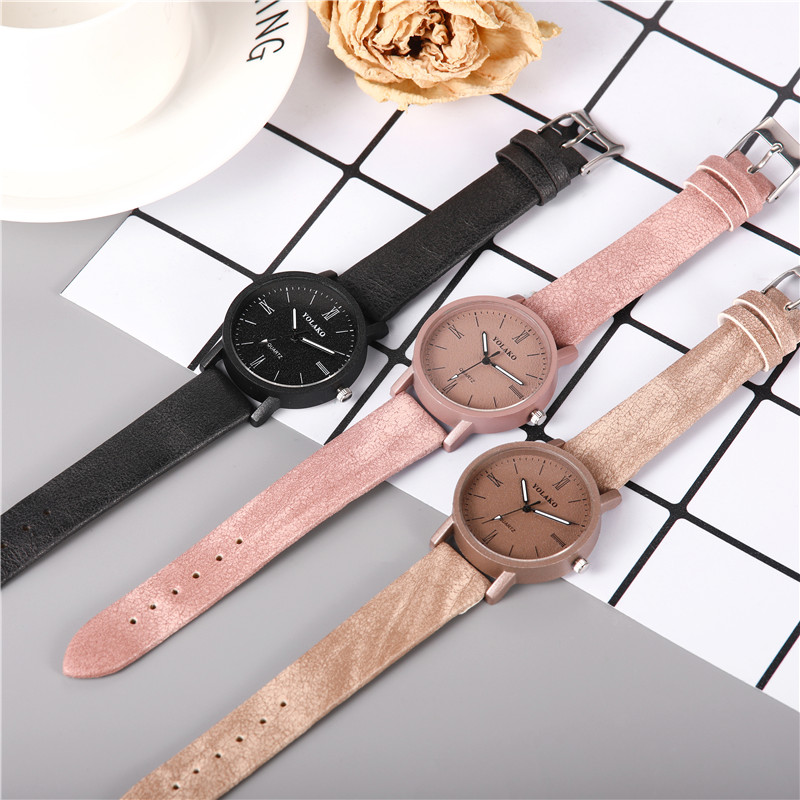 ZOLFA Elegant Pink Women Leather Watches Simple Black Ladies Quartz Wrist Watch Dress Clocks Womens Casual Analog Watches Đồng hồ nữ