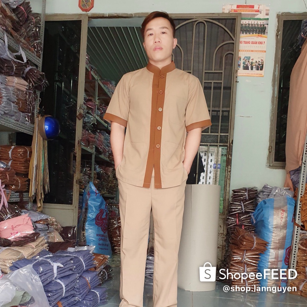 ĐỒ LAM ĐI CHÙA BỘ ĐÀI LOAN NAM CHẤT LIỆU VẢI KT NHẬT MÁT THẤM MỒ HÔI