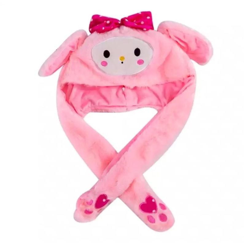 Nón Hello Kitty Gắn Nơ Tai Thỏ Giật Giật Có Đèn Ngộ Ngĩnh Dễ Thương ( Hàng Quảng Châu )