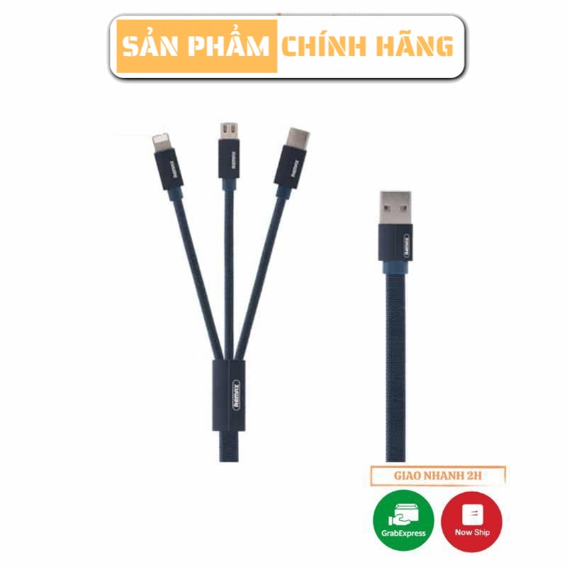 Cáp sạc nhanh 2.4A 3 trong 1 bọc vải REMAX RC-094th