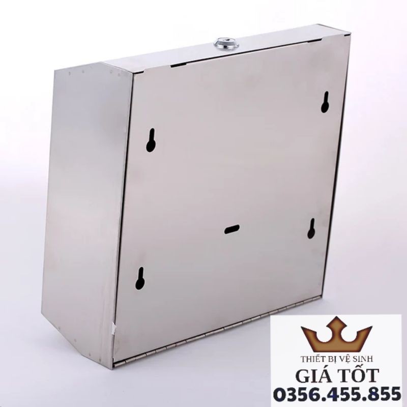 HỘP ĐỰNG KHĂN GIẤY LAU TAY TREO TƯỜNG INOX VUÔNG CAO CẤP (MSP : VG-6616)