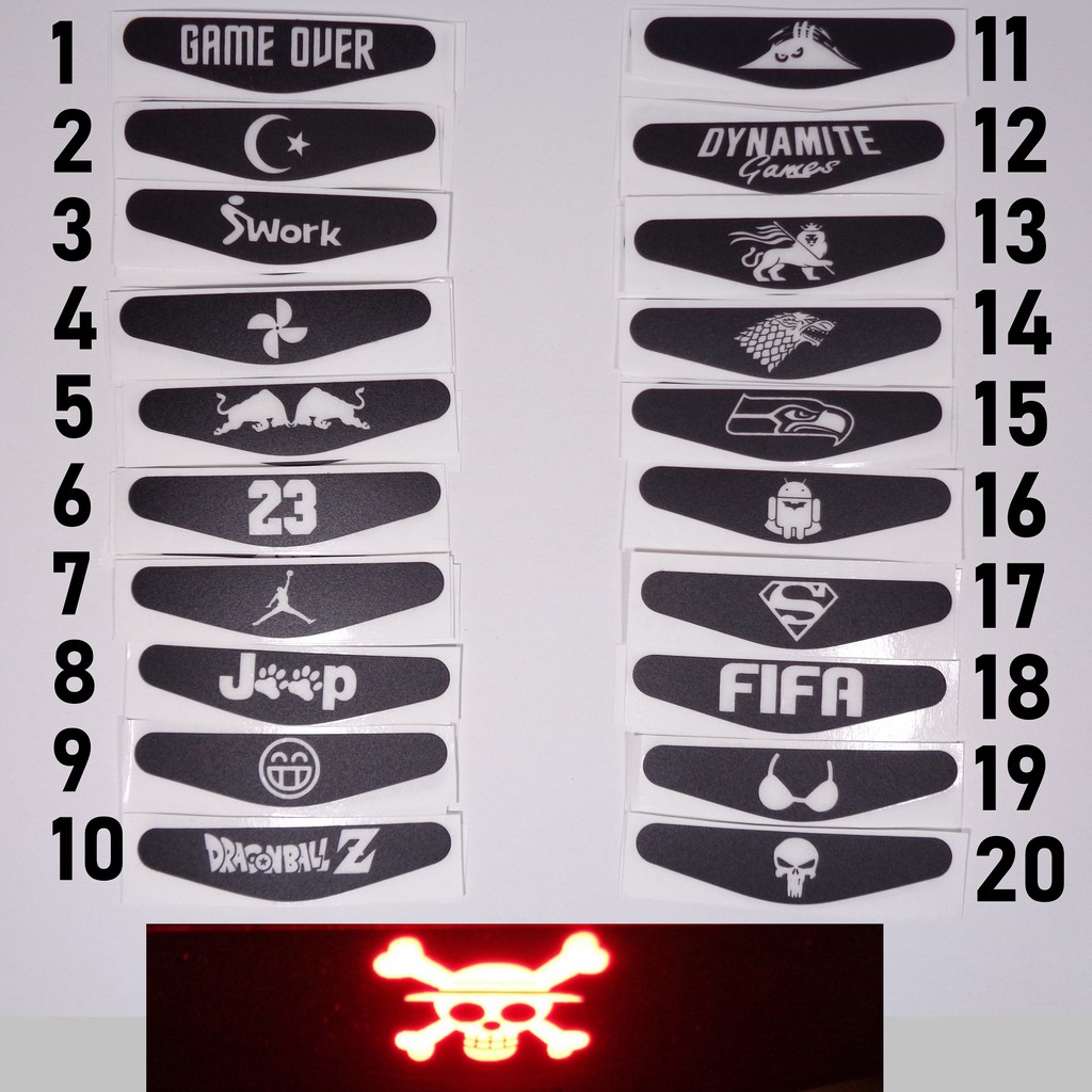 Sticker dán đèn LED Tay cầm PS4 và PS4 Pro Slim List Số 1