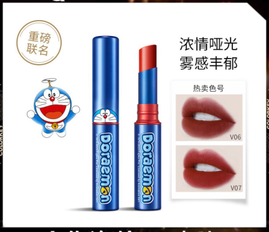 COLORKEY (Hàng Mới Về) Son Môi Lì Mịn Mượt Như Nhung Hình Doraemon Xinh Xắn Mờ / Matte