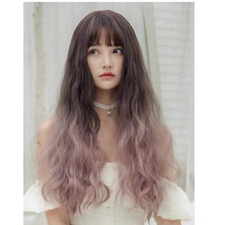Tóc giả nữ cả đầu ❤️FREESHIP❤️ Nguyên đầu xù dài omber - 60cm