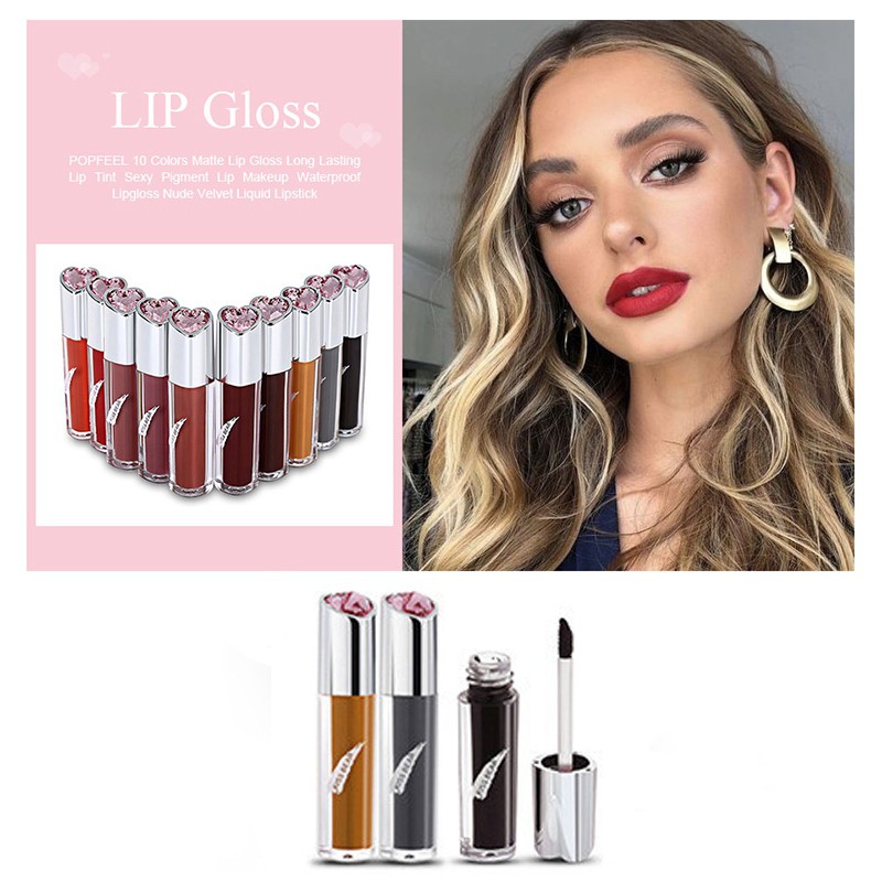 (Hàng Mới Về) 1 Bộ Mỹ Phẩm Son Môi + Kem Che Khuyết Điểm Popfeel | BigBuy360 - bigbuy360.vn