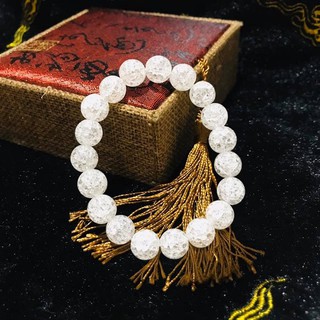 VÒNG TAY PHONG THỦY ĐÁ BỌT TUYẾT TRẮNG 10LY