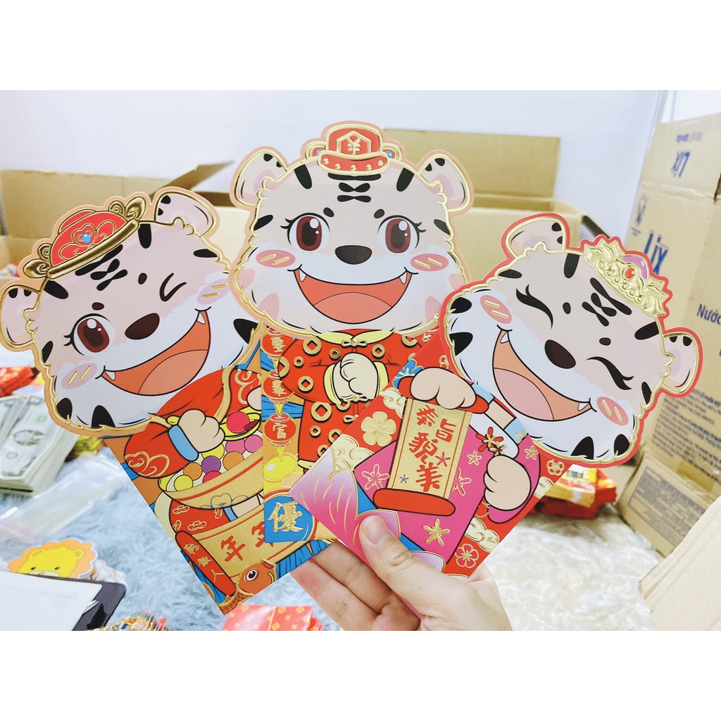 Bao lixi chibi chipi lì xì 3D tết nhâm dần 2022 mới cao cấp đẹp lạ