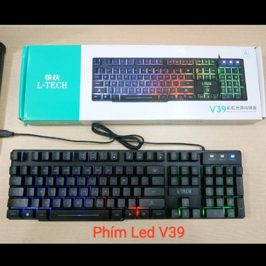 Bàn phím máy tính led v-39