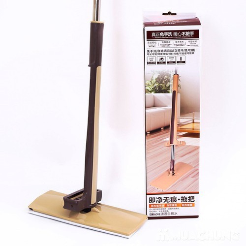 Cây chổi lau nhà tự vắt thông minh mâm nhựa xoay 360 độ quét lao chà sàn vệ sinh nhà cửa tặng 1 bông lau siêu thấm hút